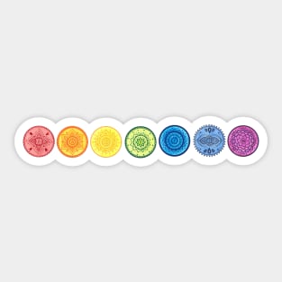 Chakra mandalas horizontally Sticker